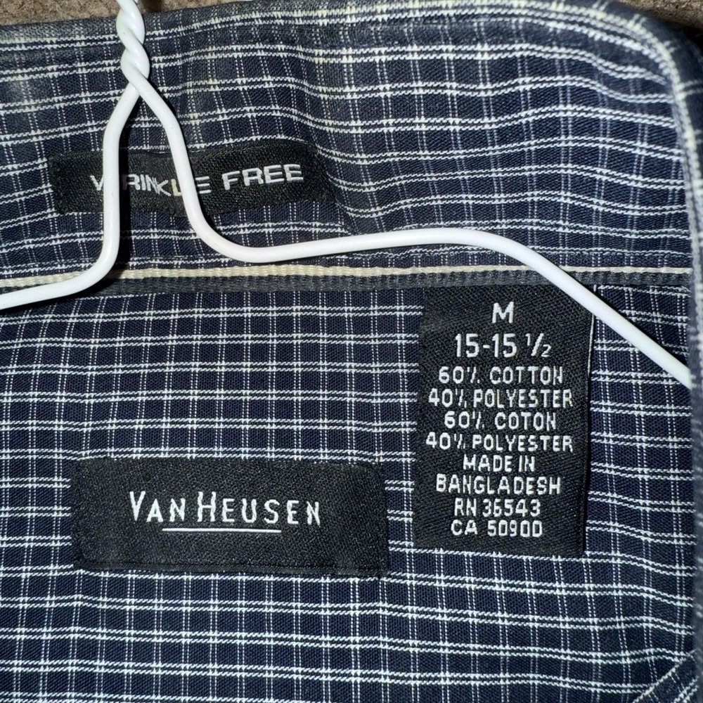 Van Heusen Dark Blue Plaid Shirt